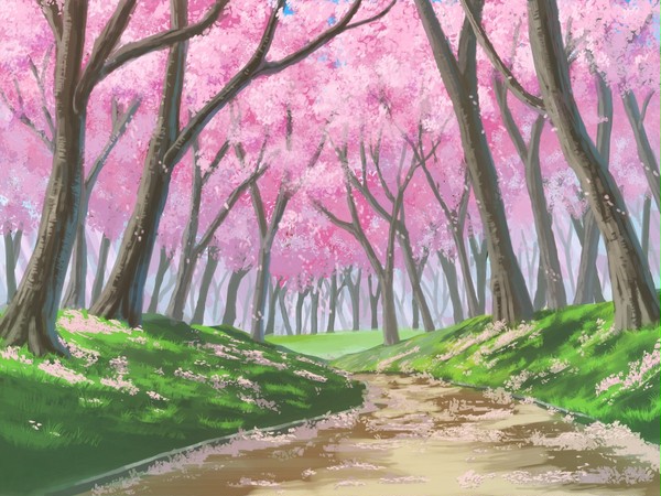 桜の並木道