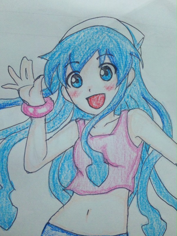 イカ娘らしきらくがき。