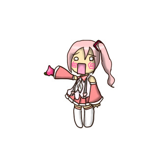 ももねこさんの「猫音モア」をトレースではちゅね風に描いてみた
