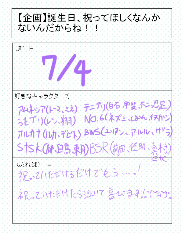 誕生日