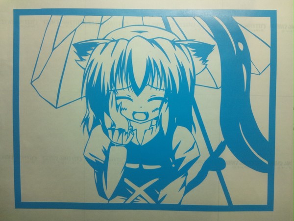 猫耳小傘ちゃんを切ってみました
