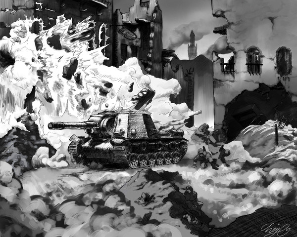 戦車ゲームで友達になったジャスティン君へプレゼント絵~