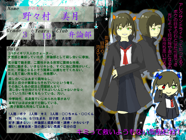 【部殺。】野々村　美月【生徒登録】