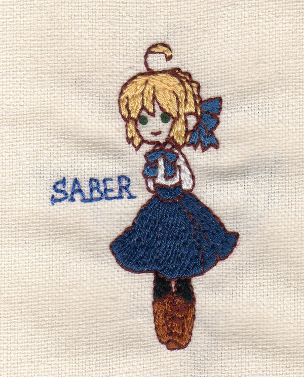 刺繍で可愛い騎士王さん縫ってみた。