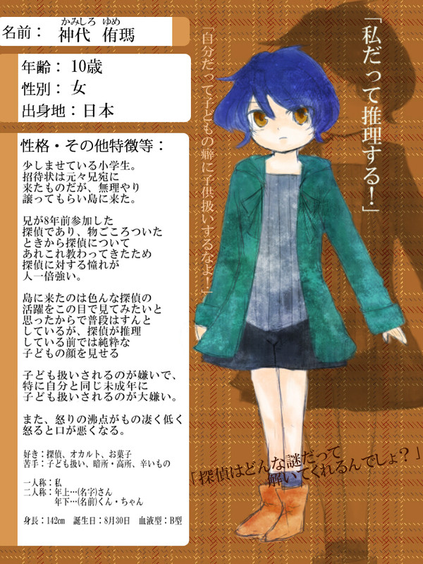 【ピク探2】神代 侑瑪【探偵】