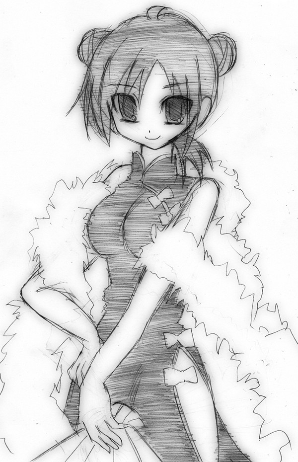 ぬりえにいたあかねちゃん