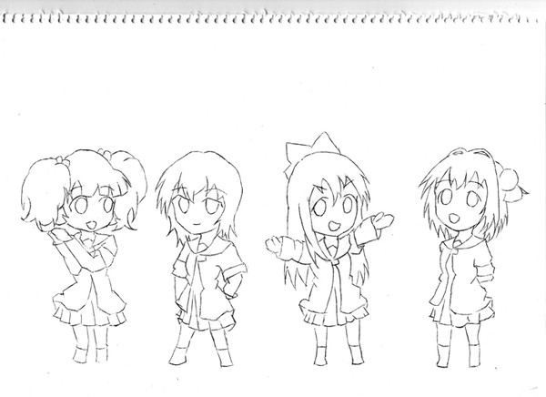 3頭身ごらく部_線画