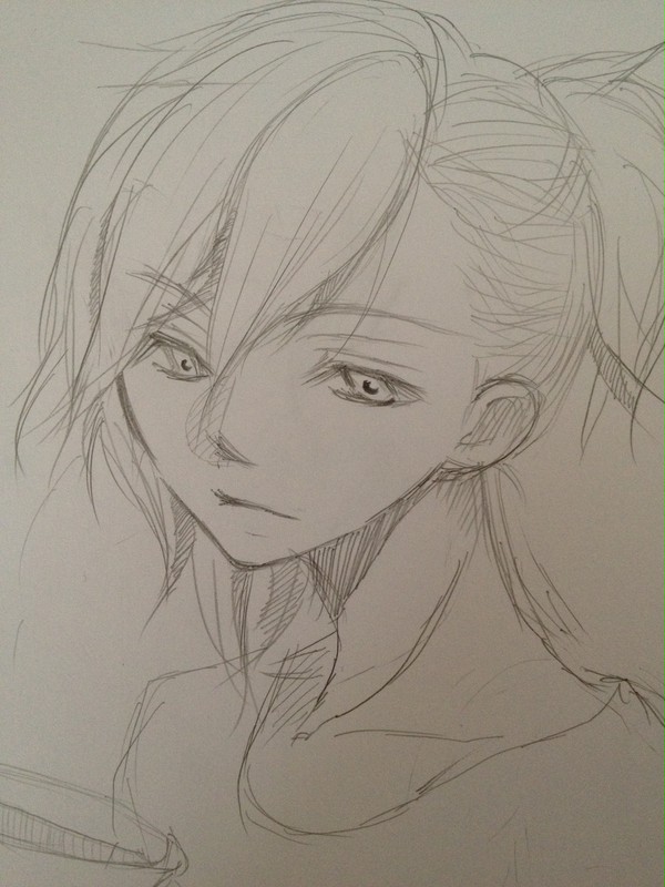 初書き・藍先輩のアップ。