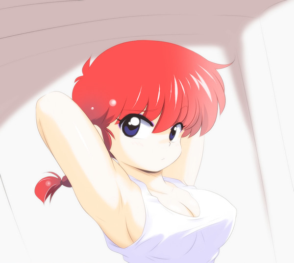 おさげを結んだ後のらんま