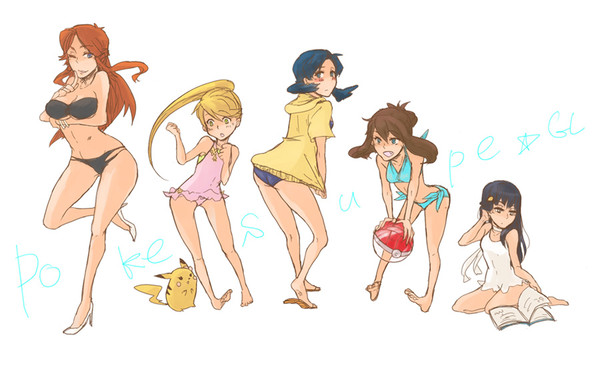 暑いので水着に着替えてもらいました。