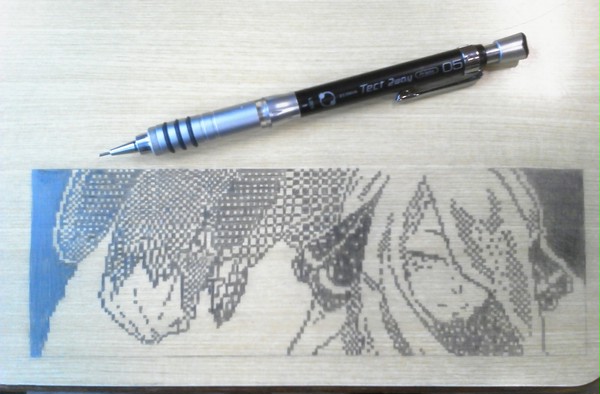 ドット絵描いた!!　机に!!