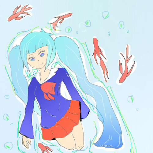 金魚と女の子