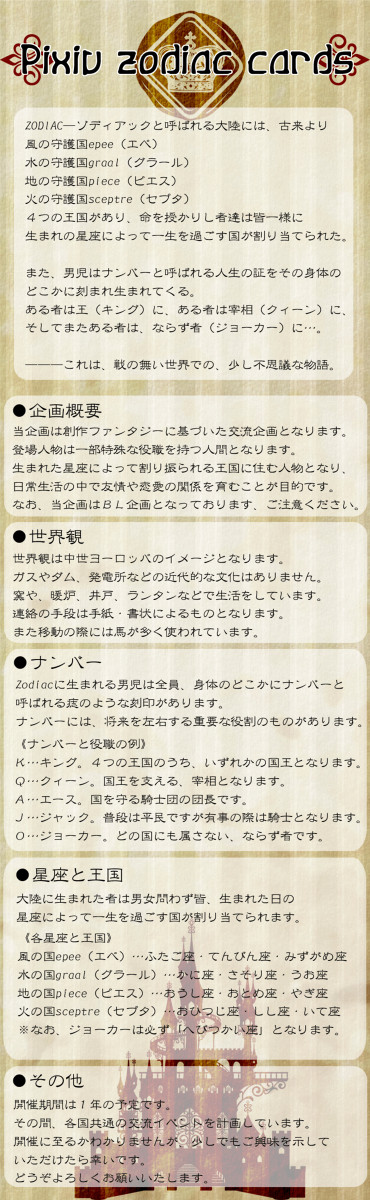 【BL企画】Pixiv Zodiac Cards【開催決定】