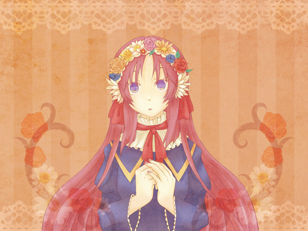 花とヘッドドレス