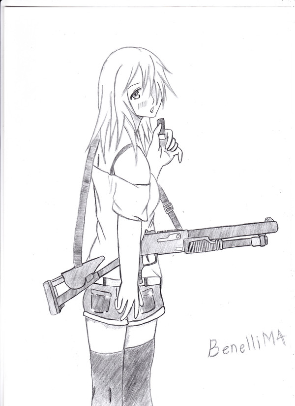 Girl with the Benelli M4
