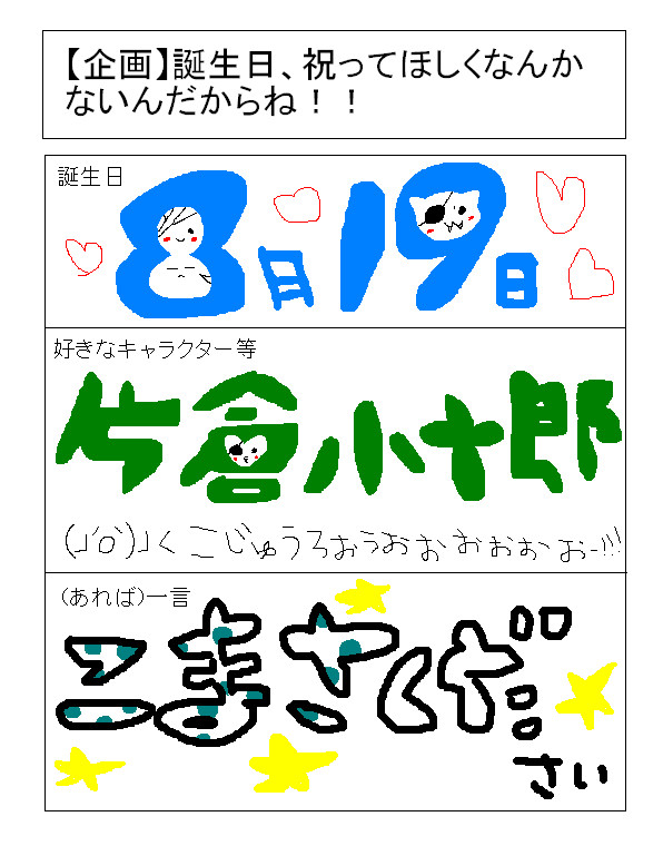 ／誕生日祝って欲しすぎなんだからねっ///＼