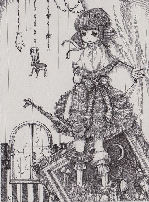白黒少女。