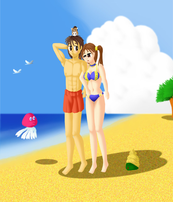 真夏の主人公×ゼシカ