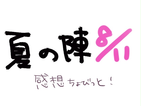 2012夏の陣8/11感想（ちょびっと）