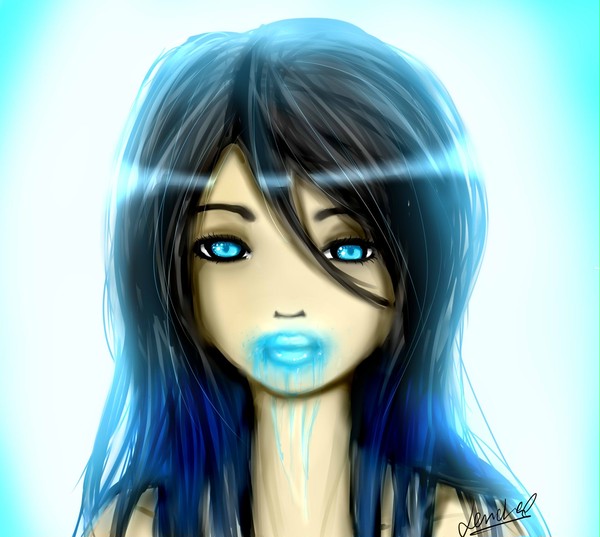 Brightly blue
