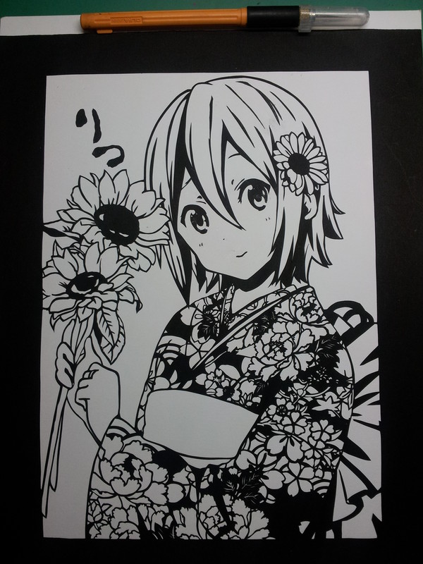 【切り絵】りっちゃんを切ってみたよ!