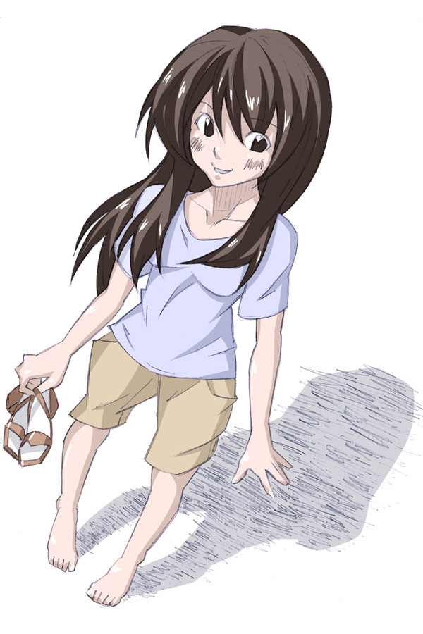 素足がキュートな女子