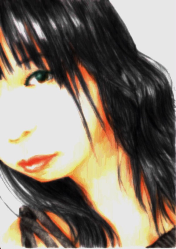 美人画：北海の黒髪少女