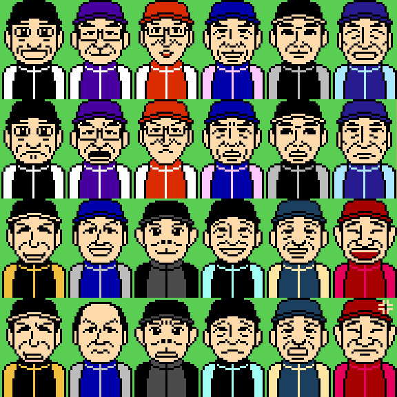 【ドット絵】ファミスタ９２っぽく監督描いてみた