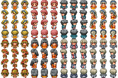 ホラーゲームの歩行グラフィックぽいものを作ってみた