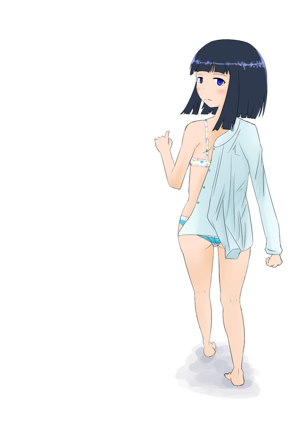 着替え中に何か気になるものを見つけたようだ