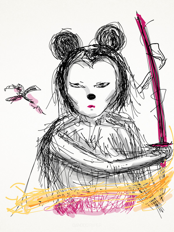 天野喜孝の絵柄でミッキーマウス