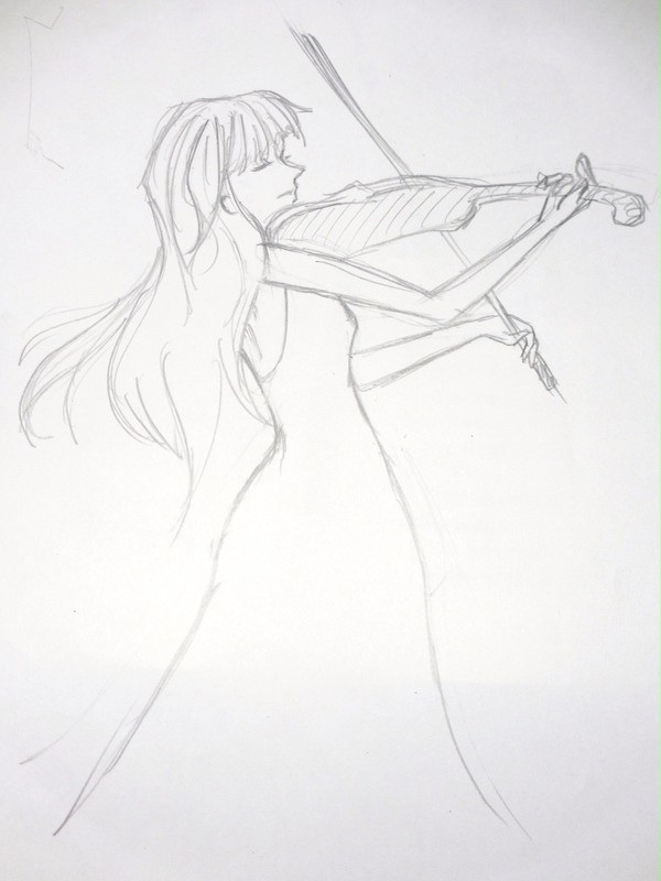 ヴァイオリンを弾く少女