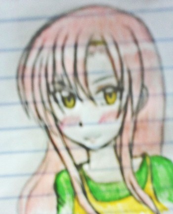 桂ヒナギク with a  pencil