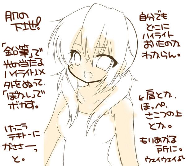 初心者のための肌と髪の塗り方メイキング