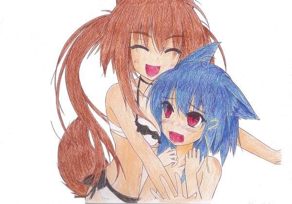 「泳ごう♪」線画を塗らせて頂きました