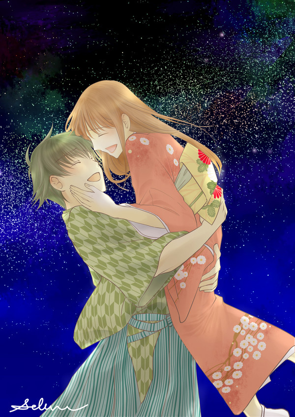 星空の下で