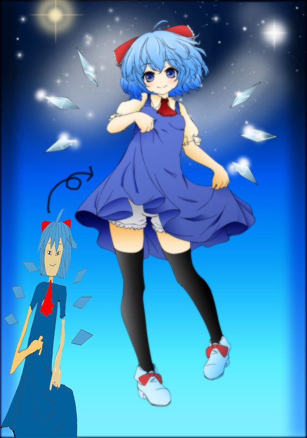 ガチで絵を描いたこと無い俺が東方のチルノをリベンジしてみた