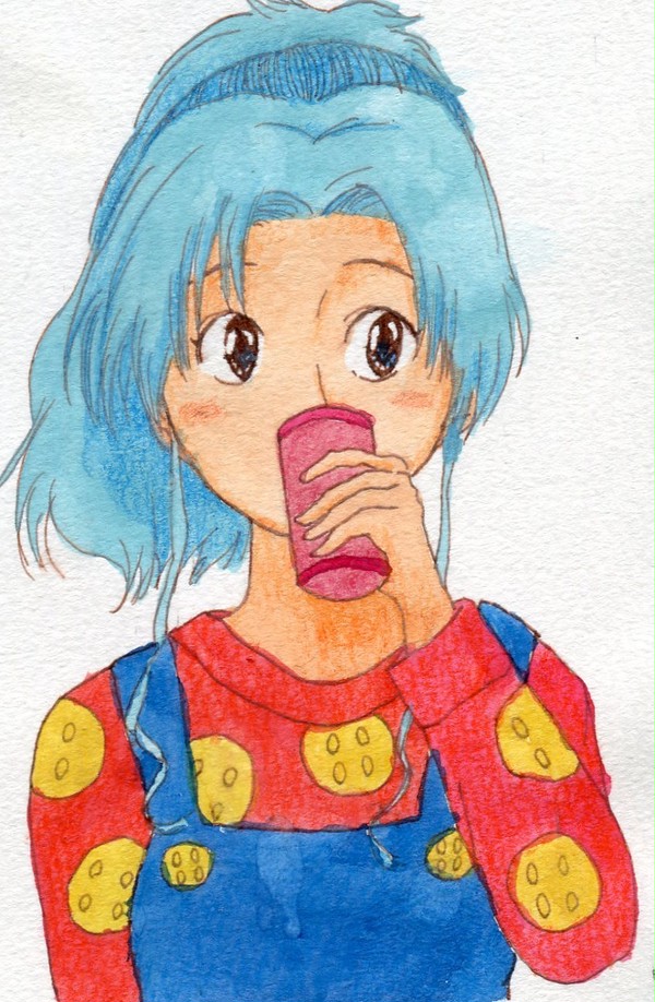 極楽茶を飲むぼたん