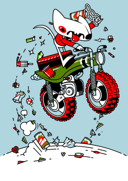 CrappyCat on minibike