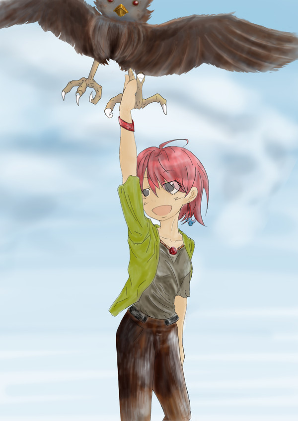 鳥と少女と大空と