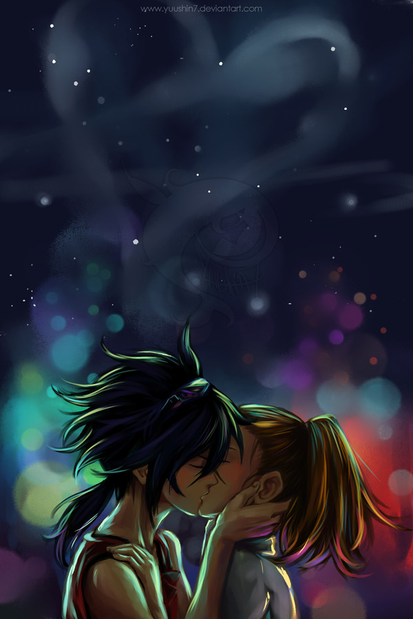 Under the night sky