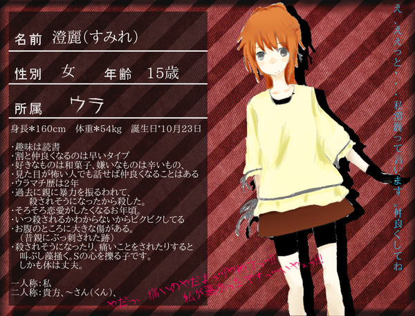 【ぴくウラ】澄麗【キャラシ】