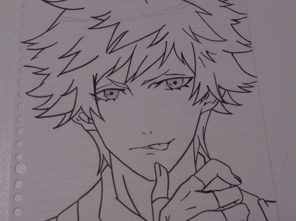 蘭丸描いてみました。(線画)