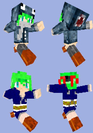 Minecraft　スキン　イカコート＋浴衣