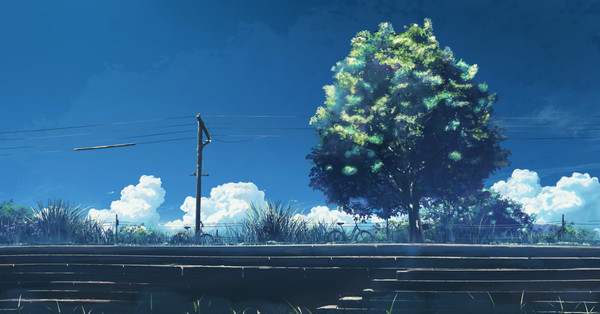 夏のバス停