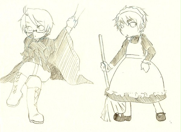 メイド×吸血鬼パロが描きたくて撃沈した……