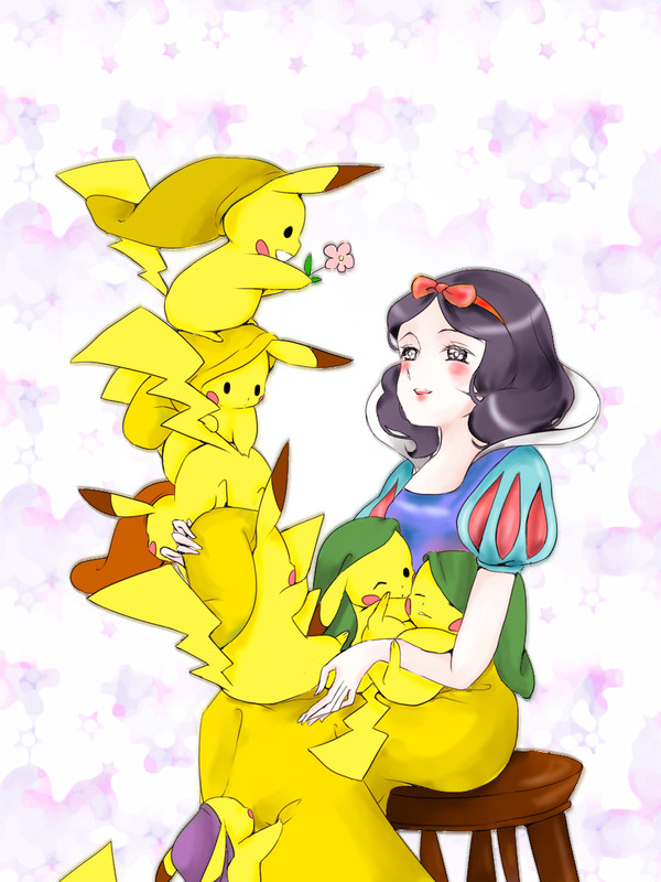 【塗らせていただきました】白雪姫×ピカチュウ