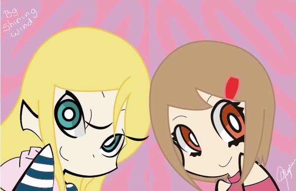 泉折本と八神ヒカリ パンティ＆ストッキング スタイル