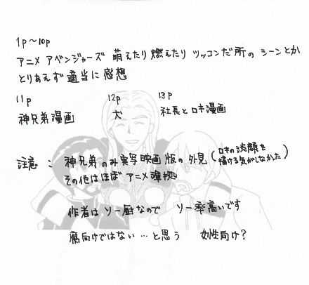 アニメのアベ感想（落書き）