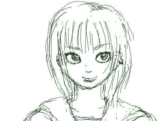 パンダメイクの少女。